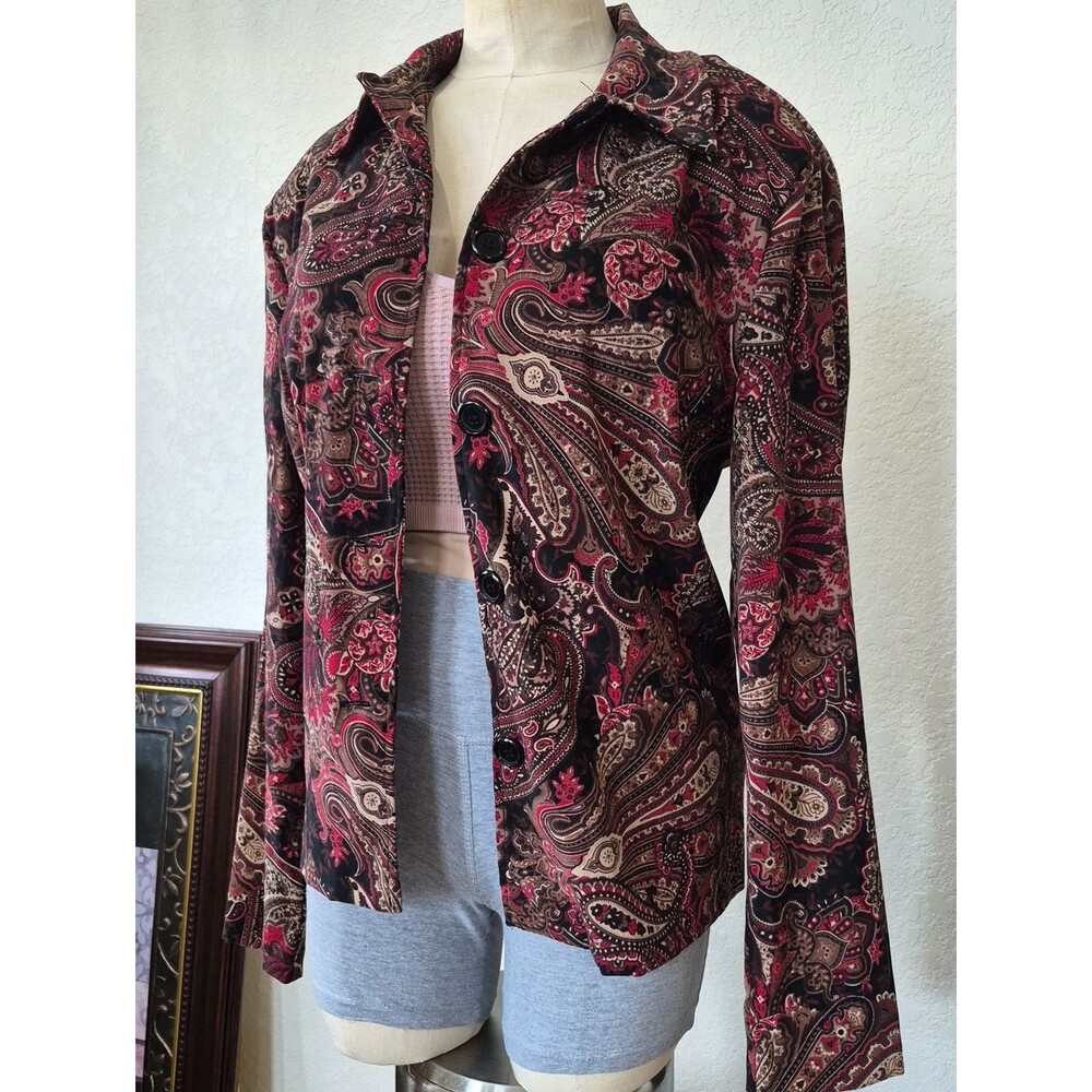 Briggs New York Vtg. Paisley Print, button Down Shacket Sz Large